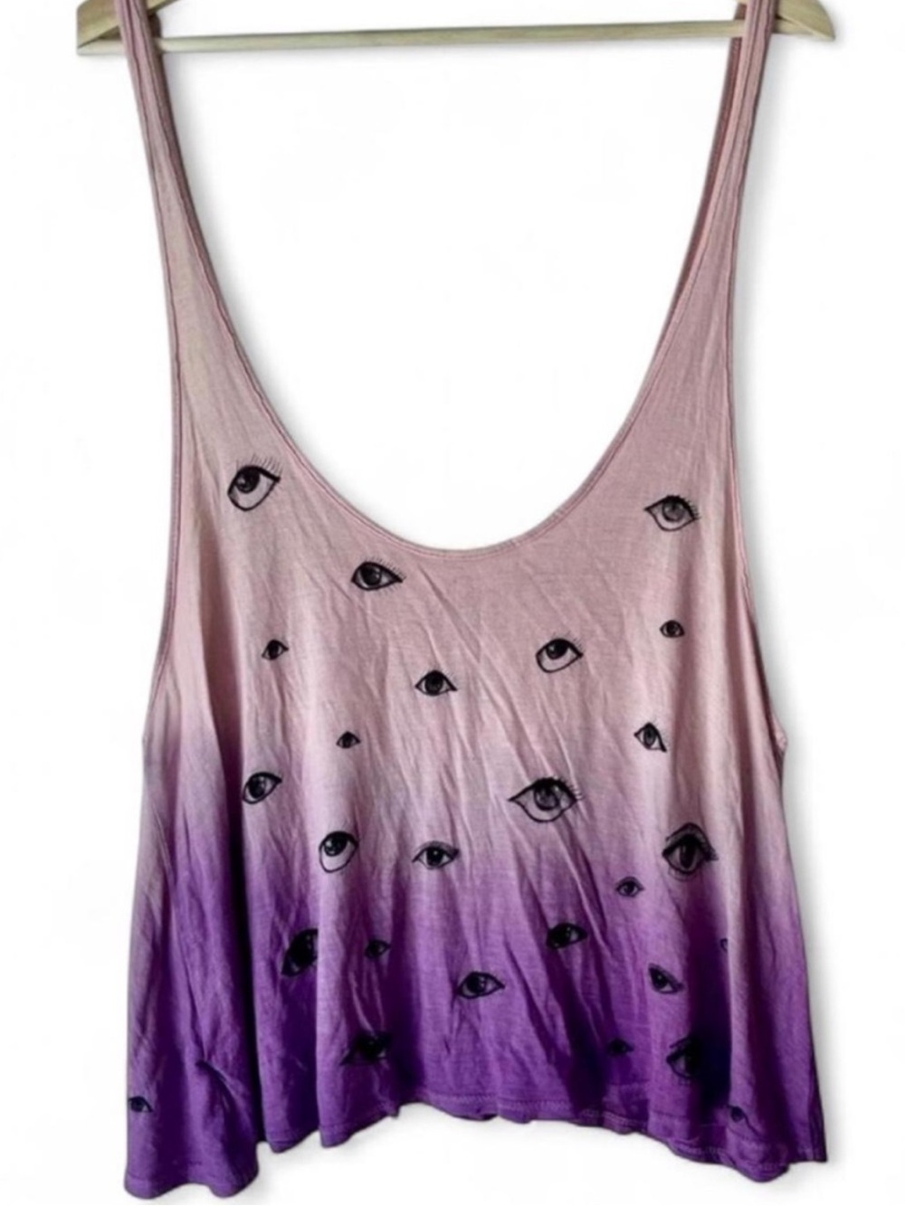 Morning Warrior Purple Ombré Evil Eye Artsy All-Over Eye Print Tank Handmade DIY
